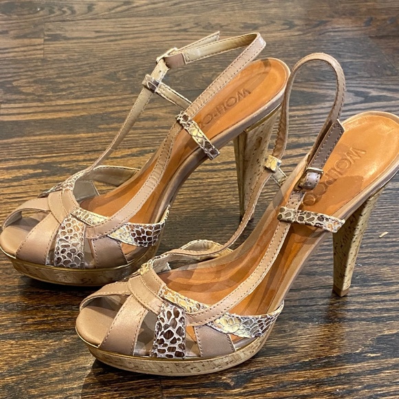 Brown Snakeprint Heels - Picture 2 of 5